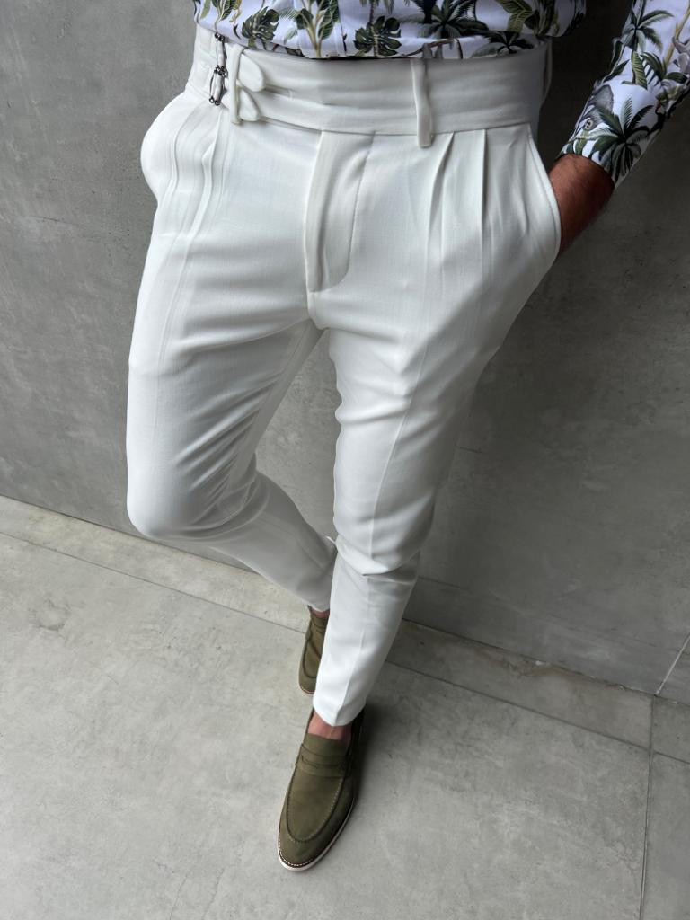 Bojoni Fremont  Slim Fit White  Pants