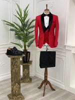 Load image into Gallery viewer, Napolia Royal Red Slim Fit Tuxedo-baagr.myshopify.com-1-BOJONI
