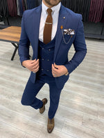 Load image into Gallery viewer, Rocca Navy Blue Slim Fit Pinstripe Suit-baagr.myshopify.com-1-BOJONI
