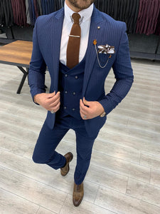 Rocca Navy Blue Slim Fit Pinstripe Suit-baagr.myshopify.com-1-BOJONI