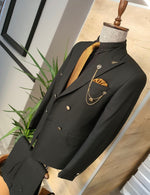 Load image into Gallery viewer, Garuzo Black Slim Fit Double Breasted Suit-baagr.myshopify.com-suit-BOJONI

