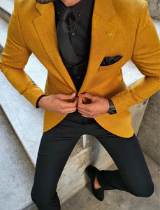 Ardenza Mustard Slim Fit Suit-baagr.myshopify.com-suit-BOJONI