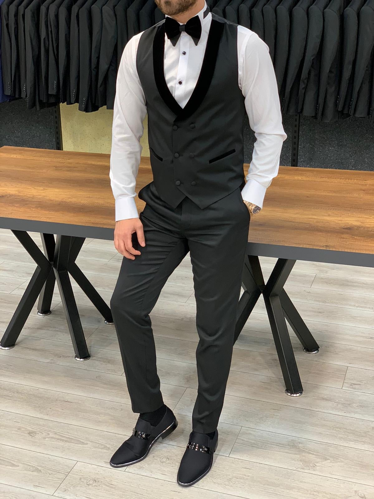 Catani Velvet Black Slim Fit Tuxedo #2-baagr.myshopify.com-1-BOJONI