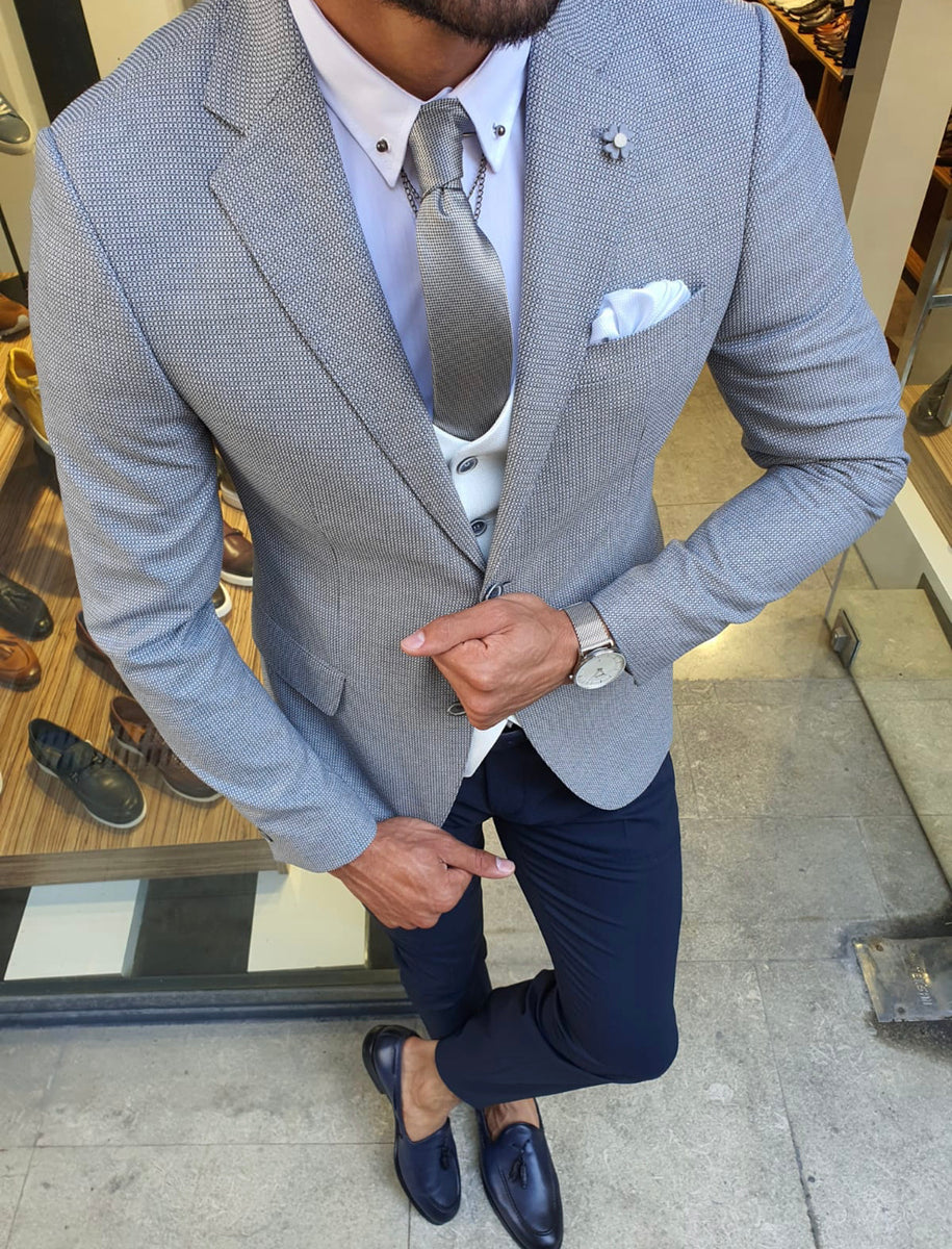 Orem Gray Slim Fit Suit | BOJONI
