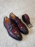 Load image into Gallery viewer, Antonio Burgundy Buckle Loafers-baagr.myshopify.com-shoes2-brabion
