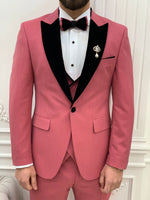 Load image into Gallery viewer, Bojoni Tishko Pink Velvet  Slim Fit Tuxedo
