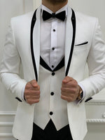 Load image into Gallery viewer, Partoni Royal White Slim Fit Tuxedo-baagr.myshopify.com-1-BOJONI
