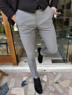 Load image into Gallery viewer, Garuzo Gray Slim Fit Pants-baagr.myshopify.com-Pants-BOJONI
