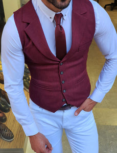 Bellingham Burgundy Slim Fit Vest-baagr.myshopify.com-suit-BOJONI