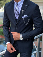 Load image into Gallery viewer, Mikki Slim-Fit  Patterned Suit in Blue-baagr.myshopify.com-suit-BOJONI
