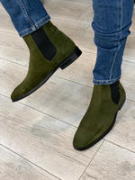 Load image into Gallery viewer, Suade Leather Chelsea Boots Green-baagr.myshopify.com-shoes2-BOJONI
