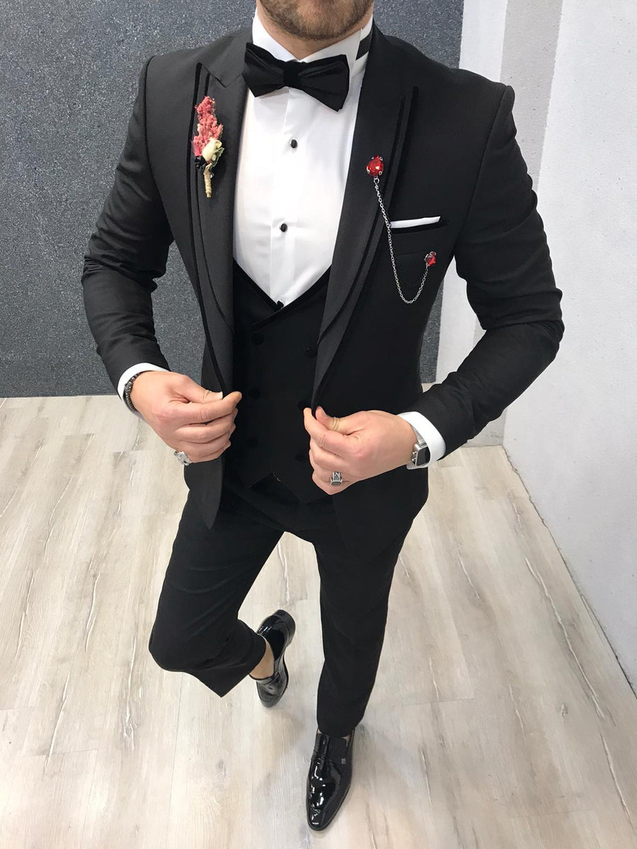 Napoli Black Slim Fit Tuxedo | BOJONI