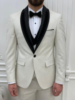 Load image into Gallery viewer, Bojoni Tishko White Velvet Shawl Collar Slim Fit Tuxedo
