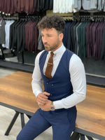 Load image into Gallery viewer, Rocca Navy Blue Slim Fit Pinstripe Suit-baagr.myshopify.com-1-BOJONI
