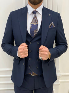 Bojoni Monte Navy Blue  Slim Fit Suit