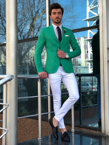 Multi Slim-Fit Suit Vest Green | BOJONI