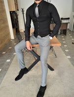 Load image into Gallery viewer, Garuzo Black Slim Fit Vest-baagr.myshopify.com-suit-BOJONI
