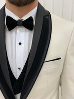 Load image into Gallery viewer, Bojoni Tishko White Velvet Shawl Collar Slim Fit Tuxedo
