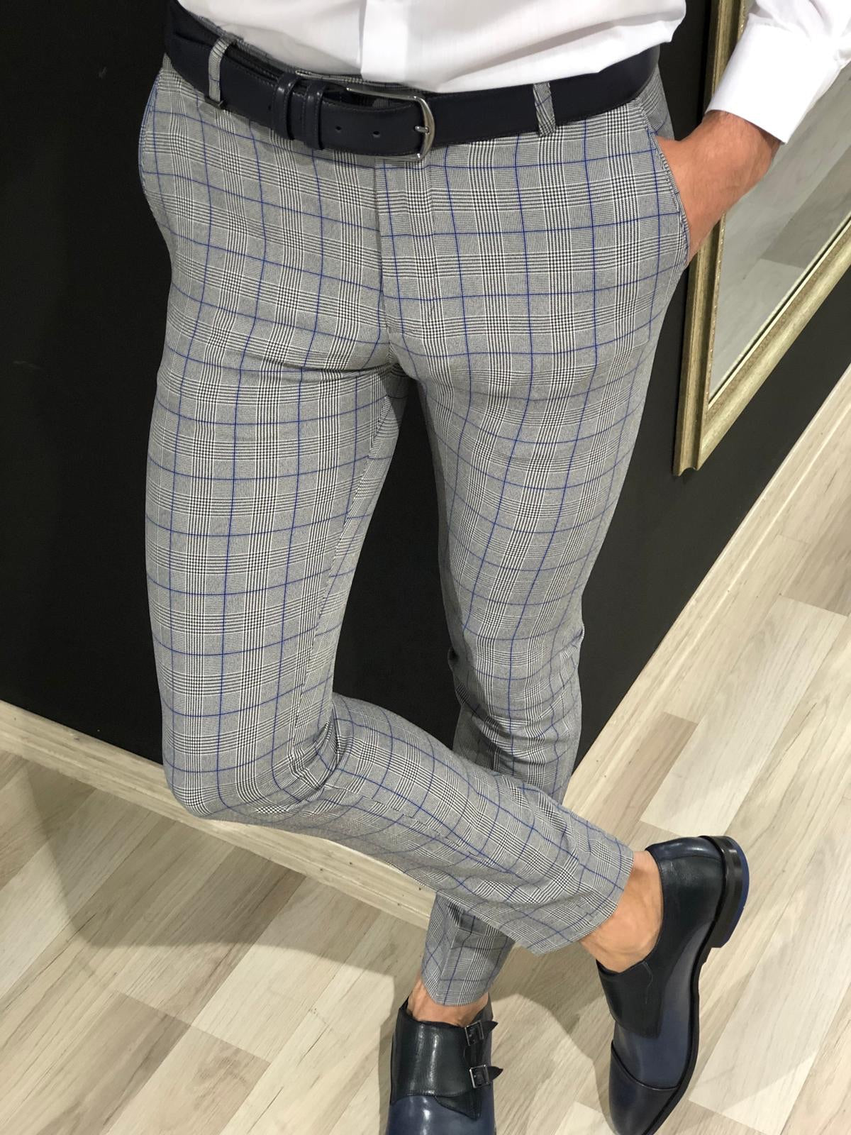 Skinny Fit Suit Pants - Dark blue - Men | H&M US