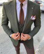 Load image into Gallery viewer, Roma Khaki Slim Fit Suit-baagr.myshopify.com-3-BOJONI
