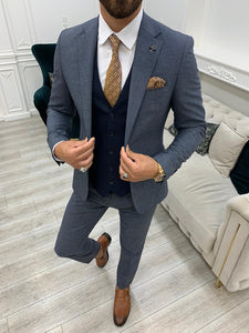 Bojoni Dayton Navy Blue  Slim Fit Suit