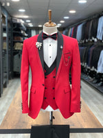 Load image into Gallery viewer, Napolia Royal Red Slim Fit Tuxedo-baagr.myshopify.com-1-BOJONI
