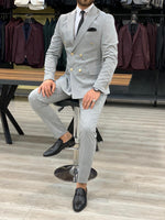 Load image into Gallery viewer, Crystal Double Breasted Grey Suit-baagr.myshopify.com-1-BOJONI
