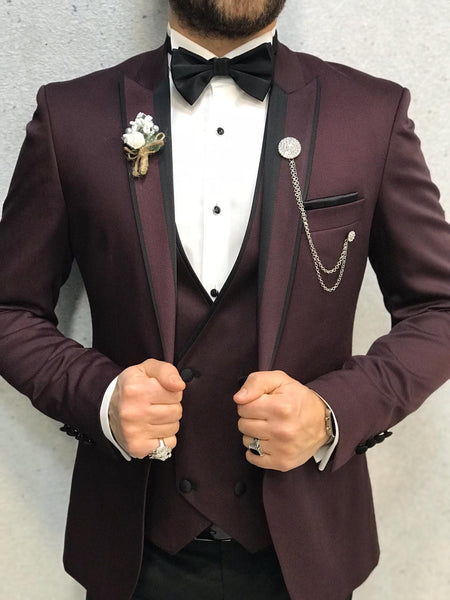 Nova Slim Fit Claret Red II Tuxedo | BOJONI