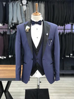 Load image into Gallery viewer, Trivio Navy Blue  Slim Fit Tuxedo-baagr.myshopify.com-1-BOJONI
