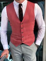 Load image into Gallery viewer, Slim-Fit Plaid Suit Vest Gray-baagr.myshopify.com-suit-BOJONI
