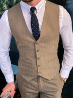 Load image into Gallery viewer, Slim-Fit Plaid Suit Vest Blue-baagr.myshopify.com-suit-BOJONI
