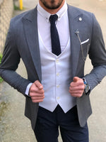Load image into Gallery viewer, Slim-Fit  Suit Vest Dark Blue-baagr.myshopify.com-suit-BOJONI
