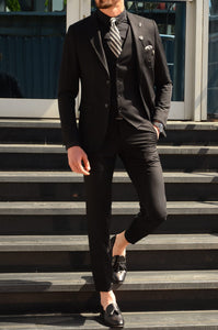 Bond Slim-Fit Suit Vest Black-baagr.myshopify.com-suit-BOJONI