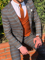 Load image into Gallery viewer, Slim-Fit Plaid Suit Vest Black-baagr.myshopify.com-suit-BOJONI
