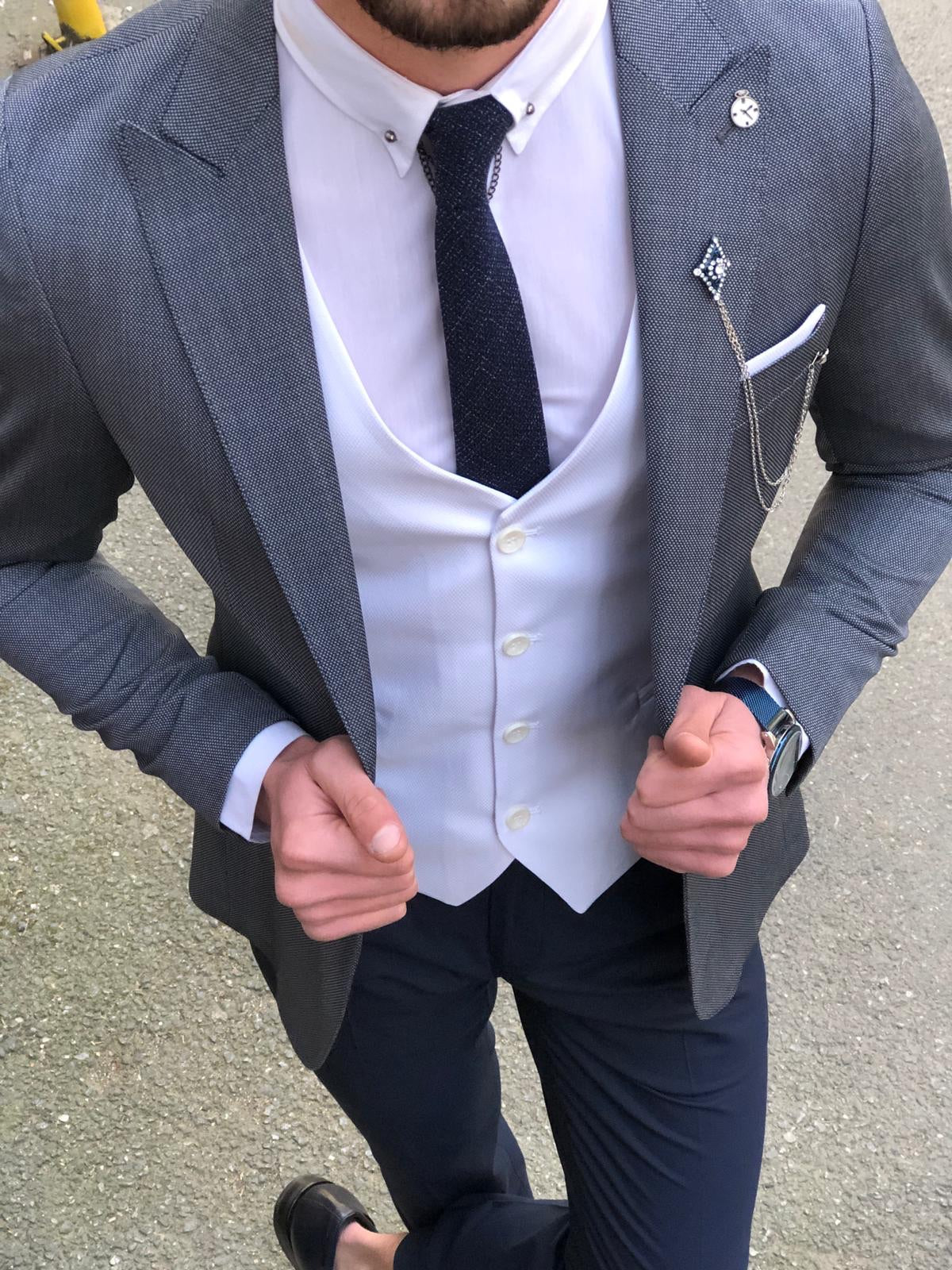 Dark blue suit store vest