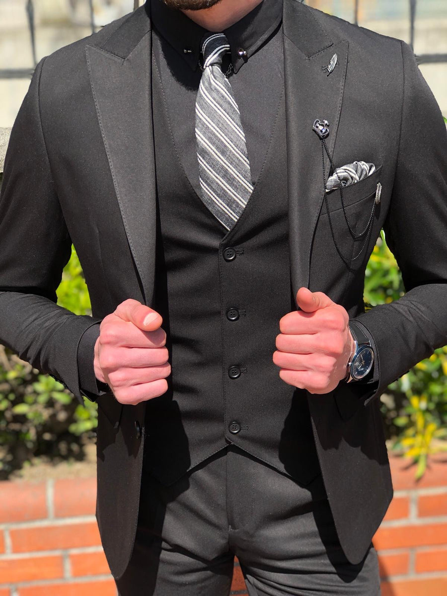 Bond Slim-Fit Suit Vest Black | BOJONI