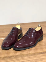 Load image into Gallery viewer, Classic Laced Patent Leather Shoes in Burgundy-baagr.myshopify.com-shoes2-BOJONI
