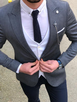 Load image into Gallery viewer, Slim-Fit  Suit Vest Dark Blue-baagr.myshopify.com-suit-BOJONI
