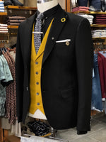 Load image into Gallery viewer, Bond Slim-Fit Cotton Suit in Black-baagr.myshopify.com-suit-BOJONI
