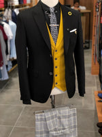 Load image into Gallery viewer, Bond Slim-Fit Cotton Suit in Black-baagr.myshopify.com-suit-BOJONI
