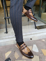 Load image into Gallery viewer, Bojo Giotto Brown Wing Tip Buckle Loafers-baagr.myshopify.com-shoes2-BOJONI
