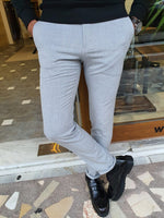 Load image into Gallery viewer, Verno Gray Slim Fit Pants-baagr.myshopify.com-Pants-BOJONI
