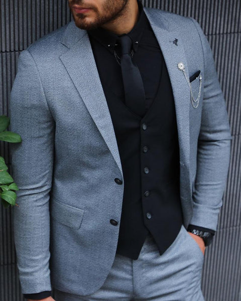 Garuzo Gray Slim Fit Suit | BOJONI