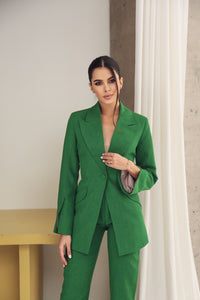 Flared Jacket with Slits on the Sleeves Green-baagr.myshopify.com-dress.-BOJONI