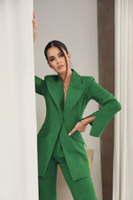 Load image into Gallery viewer, Flared Jacket with Slits on the Sleeves Green-baagr.myshopify.com-dress.-BOJONI
