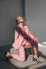 Load image into Gallery viewer, Flared Jacket with Slits on the Sleeves Pink-baagr.myshopify.com-dress.-BOJONI
