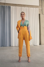 Load image into Gallery viewer, Banana Trousers with Wide Belt Yellow-baagr.myshopify.com-dress.-BOJONI
