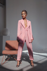 Flared Jacket with Slits on the Sleeves Pink-baagr.myshopify.com-dress.-BOJONI
