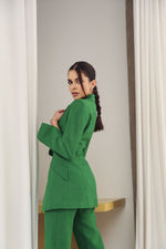 Load image into Gallery viewer, Flared Jacket with Slits on the Sleeves Green-baagr.myshopify.com-dress.-BOJONI
