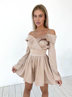 Load image into Gallery viewer, Thin Straps Satin Playsuit - Peach-baagr.myshopify.com-dress.-BOJONI
